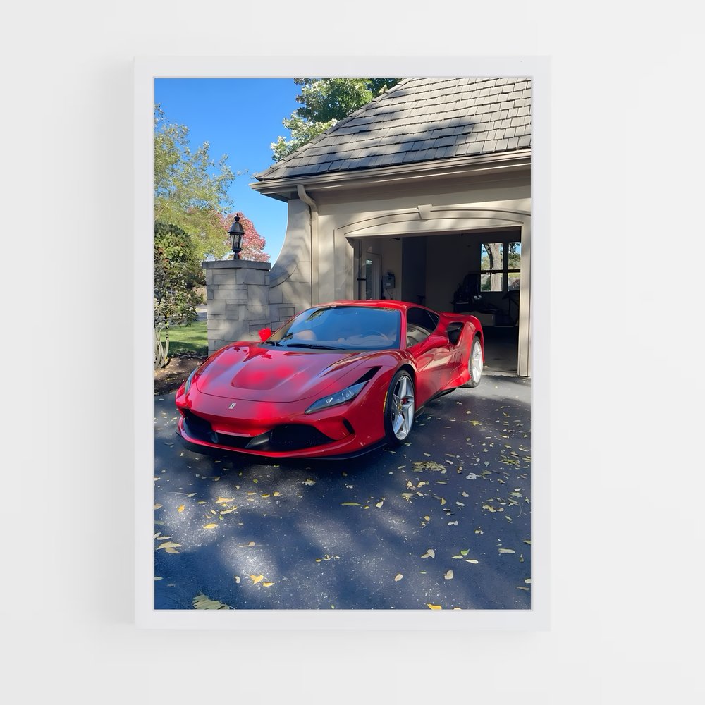 Poster Ferrari en Garage (vue 3)